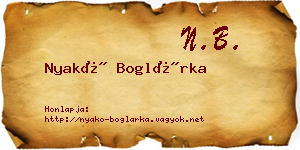 Nyakó Boglárka névjegykártya